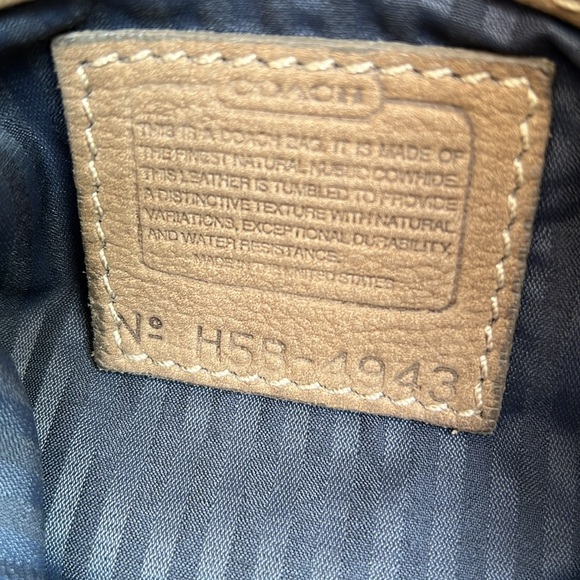 Coach Y2K Vintage Pebbled Leather Tan Tote Hobo Boho Hippie NuBuck Suede Handbag - Picture 16 of 16